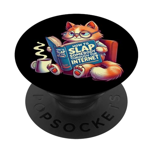 How To Slap Somebody Through The Internet Cat Funny Meme PopSockets Adhesive PopGrip
