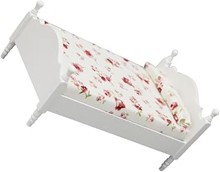 Totority Mini Cama Decoração Branca Móveis De Casa De Bonecas Móveis Em Miniatura Mini Móveis De Teatro Mini Cama Cama De Boneca Em Miniatura Para Casa De Bonecas Mini Acessórios De Casa