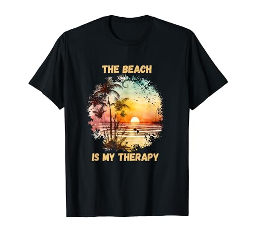 Beach Design Palm Trees Sunset T-Shirt