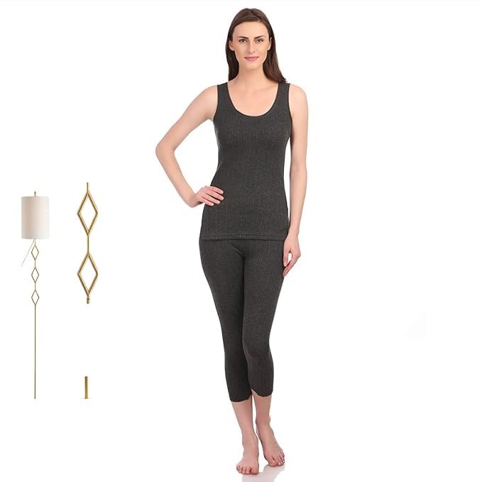 Women Sleeveless Thermal Top and Lower Set-image-32