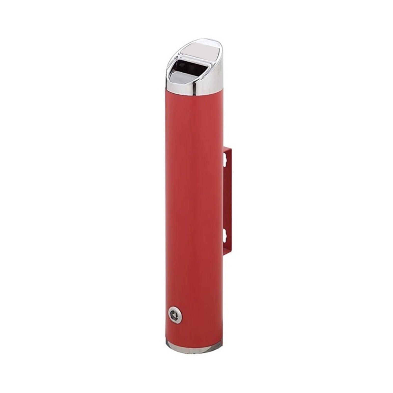 Stand ashtray Small Wall Mounted Cigarette Butt Disposer's Outdoor Stainless Steel Ash Pillar Pillar(Red)