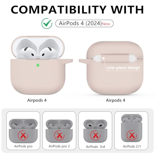 Image of Ljusmicker for AirPods 4 Case 2024 with Cleaner Kit,Milk Tea