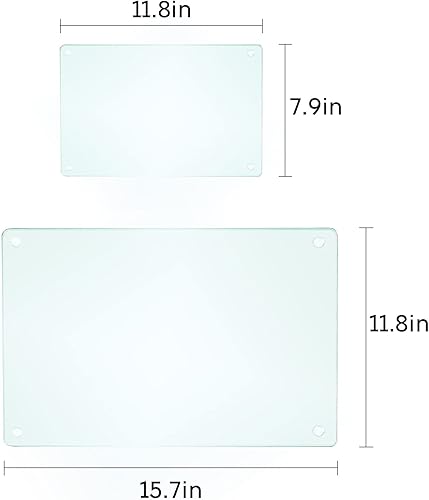 Miniatura 8 de Tabla de cortar de vidrio templado para cocina, tabla de cortar transparente para encimera, tabla de cortar antideslizante, protección de mesa,