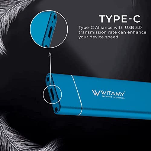 Image of External NVMe M.2 Sata SSD Enclosure USB 3.1 GEN 2 Type-c Port 10 Gbps , Sizes of 2230 /2242 /2260 /2280mm 2TB M-Key B+M Key for Laptop,Computer & Desktop (NVME M.2 Blue)