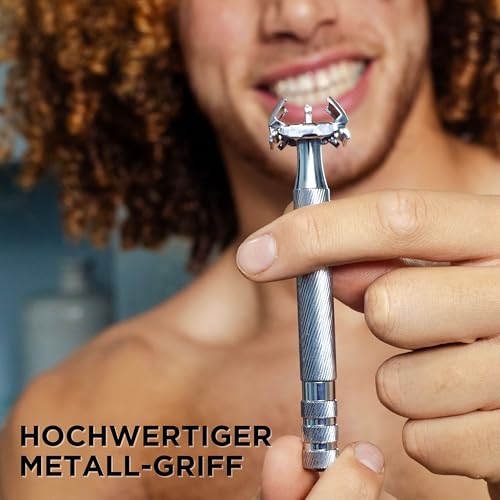 Wilkinson Sword - Barber's Style The Edger für Männer, Double Edge Rasierer + 5 Rasierklingen