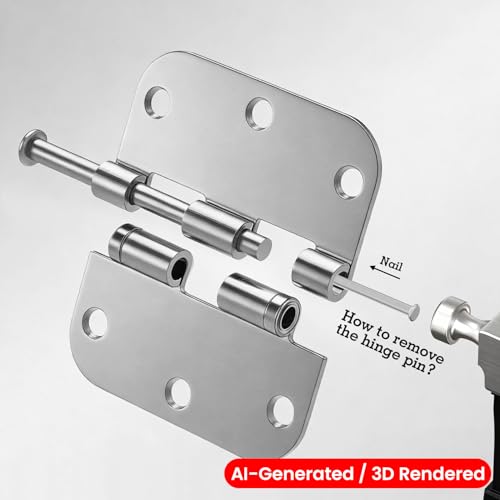 Image of 3 Pack Rounded Polished Chrome Door Hinges 3.5 Inch 5 /8 inch Radius No Squeak Ball Bearing Interior 3-1 /2 inchFlat Iron Bifold Residential Standard Bedroom Indoor for Doors 3 inch Hardware Control Home Decor