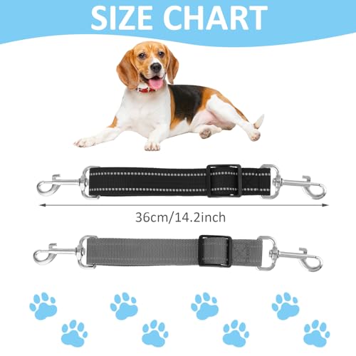 AHQiZFX 2 Stück Hundeleine,Hunde Leine Kurz,Hundehalsband Clips,Reflektierende Nylon Schleppleine,Verstellbarer Haustier Hundehalsband,Hunde Schleppleine mit 2 Karabiner,für Hundewelpen Lauftraining
