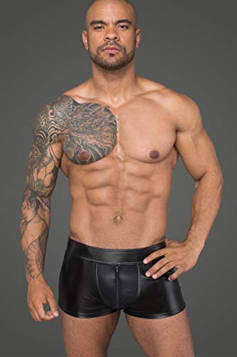 Boxers wetlook Noir Handmade en tissu haut de gamme à zips