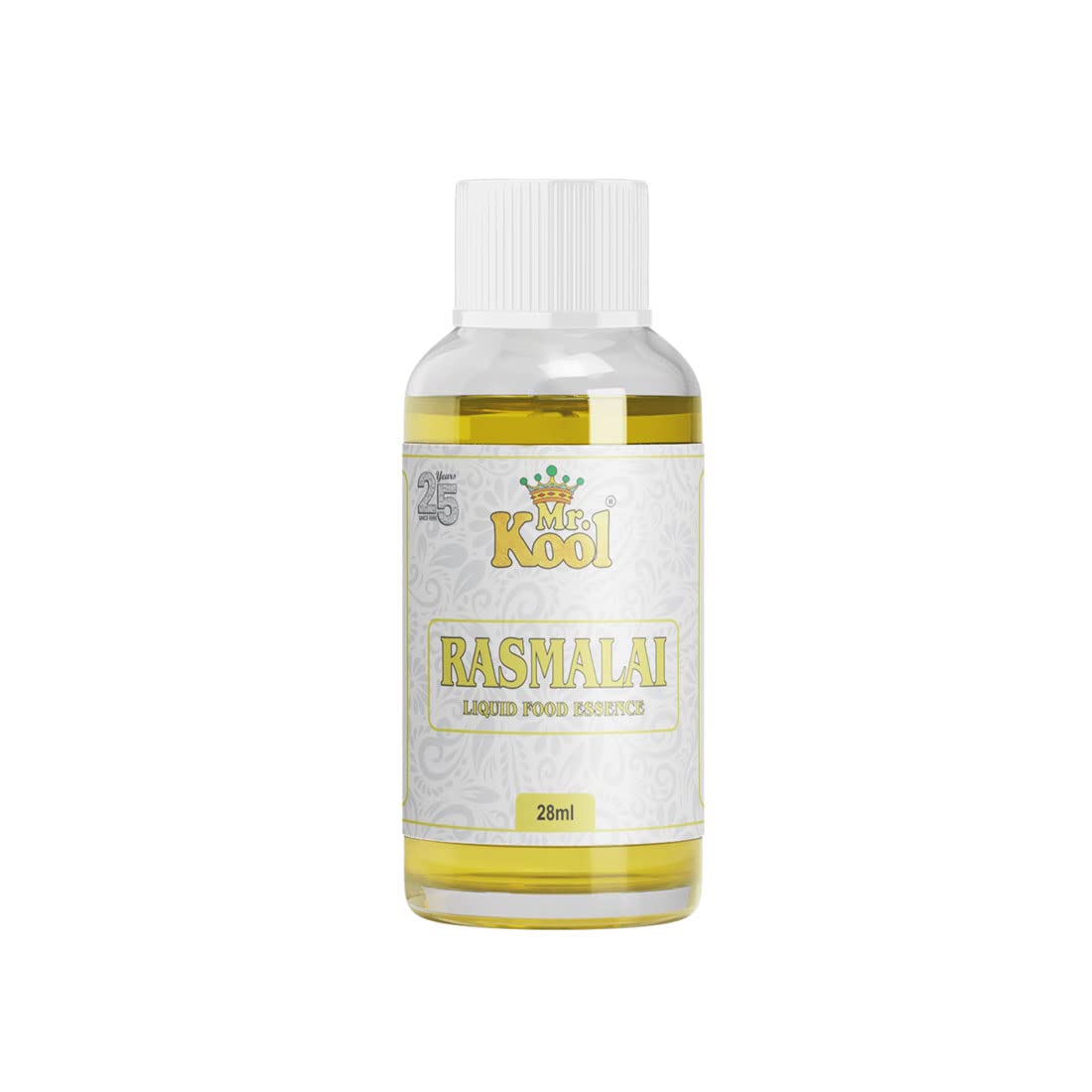 Mr. Kool Food Essence Rasmalai 28 ml | Liquid Food Flavouring Essence for Cakes, Cookies, Desserts, Ice Cream, Beverages & Baking | Strong & Aromatic Essence