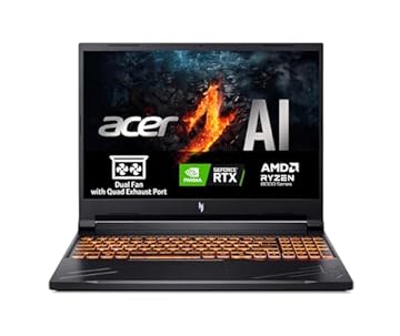 Acer Nitro V 16 AnV16-41-R68V Laptop da gioco da 16 pollici WUXGA IPS 165 Hz, AMD Ryzen 7 8845HS, 16 GB RAM, SSD da 1 TB, NVIDIA GeForce RTX 4060, senza sistema operativo, tastiera QWERTY nera