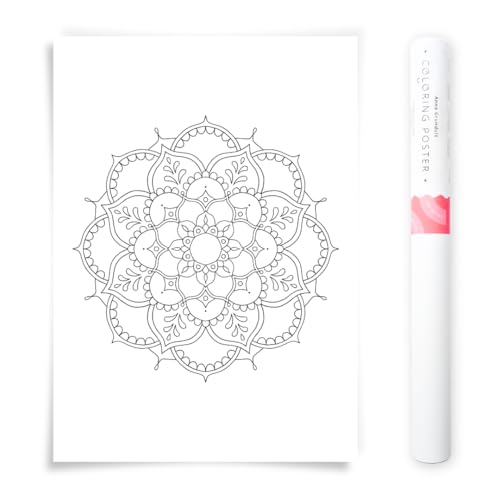 Poster mandala floral 50x70 cm pour décoration murale zen et DIY salon