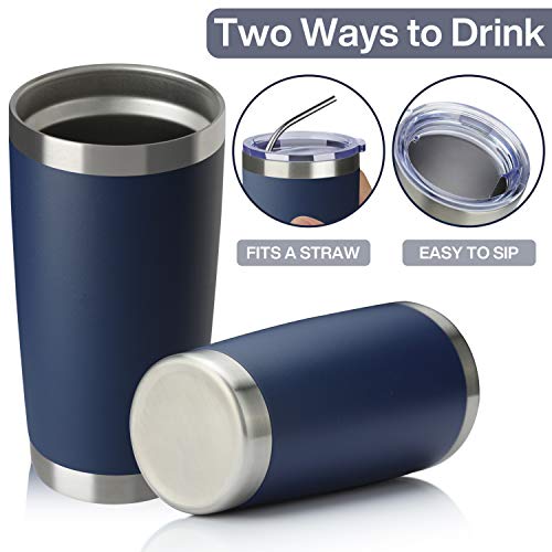 Meway 20Oz Tumbler 12 Pack Double Wall Vacuum Insulated Travel Mug Bulk, Stainless Steel Tumblers With Lid And Straw, Durable Powder Coated Coffee Cups For Cold & Hot Drinks (Navy, 12) #TOP2