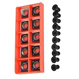 [Komplettes Installationsset]: Paket enthält 10 Hartmetallklingen und 10 passende Schrauben, die alles bieten, was für die sofortige Installation und Verwendung benötigt wird. Die Größe von 15 x 15 x 2,5 mm mit R150 Kantenradius macht diese Einsätze kompatibel mit einer Vielzahl von Holzbearbeitungswerkzeugen und Maschinen und bietet eine kostengünstige Lösung für die Aufrechterhaltung einer optimalen Schnittleistung in mehreren Anwendungen.