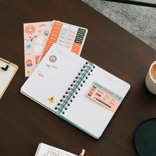 Kokonote Boarding Pass Petit 2024 Two Days Per Page Diary | January 2024 - December 2024 | 2024 Weekly Planner | Planner With Stickers & Pocket | 2024 Diary