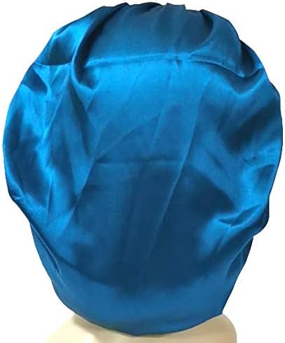 Miniatura 5 de IMPRINTS BY MAU Gorro de dormir de seda suave de gran tamaño, extra grande para trenzas, gorro de noche de satén liso con diamantes de imitación