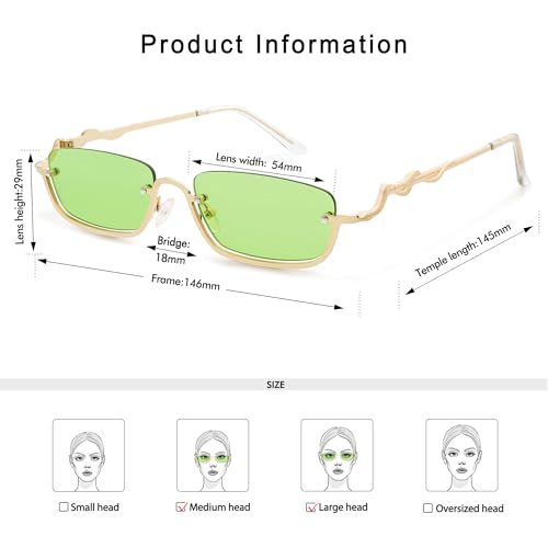 Y2K Snake Sunglasses for Women Men Narrow Rectangular Y2k Chic Sunnies AP3649