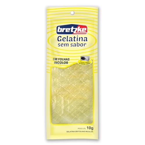 Gelatina em Folha sem Sabor Bretzke Pacote 10g