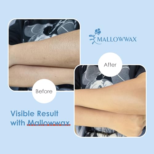 Image of Mallowwax Hard Wax Beads, 1lb Blue Stripless Wax For All Skin Types, Brazilian Wax Beads For Bikini Wax, Face, Eyebrows, Underarms, Legs, Full Body Hair Rmoval For Women and Men
