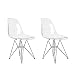 Juego de 2 sillas fantasma de policarbonato + acero para comedor, sala...
