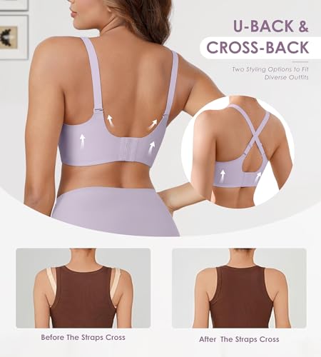 Image of DEANGELMON Bras for Women No Underwire Wireless Push Up Bras - Seamless Full Coverage Bralettes Comfortable Everyday Bra