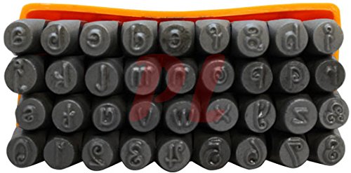 36 Pc 1/4'' 6mm Metal Punch Stamp LOWER CASE PENGUIN VERONA Letter Number