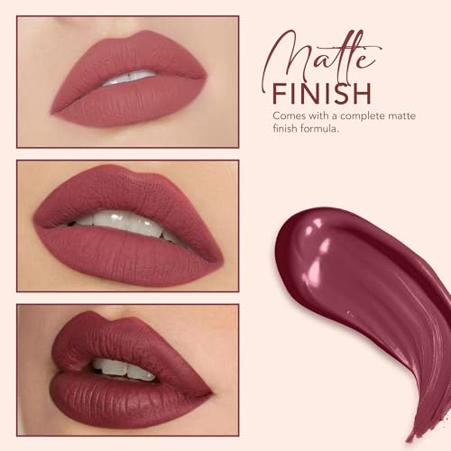 Image of Carlton London Liquid Matte Chuffed Kiss Mocha Me Lipsticks |Enriched with Vitamin E, Avocado Oil | Matte Finish, Non-Sticky and Non-Drying | Upto 12 Hrs- 3ML (Taupe Mauve)