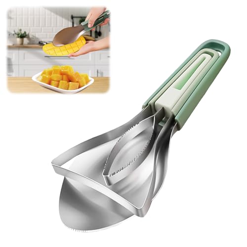Mesen 3-in-1 Mango Slicer Peeler, Peeler and Pit Remover Tool, Mango Splitter with Micro-Serrated Stainless Steel Blade, Fruit Slicer Cutter Pitter for Watermelon Cutter Peach Slicers and More