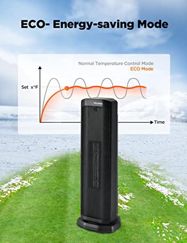 Pelonis 1500W Tower Space Heater For Indoor Use In With Oscillation, Remote Control, Programmable Thermostat, Timer, Touch Screen, Tip-Over Switch And Overheat Safety Protection, Black Pth21Erlbb #TOP5