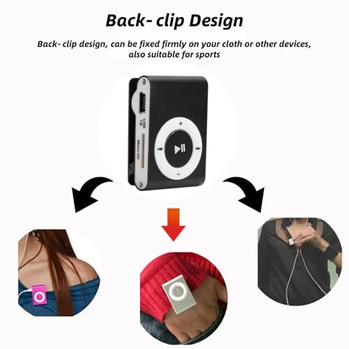 EIMSOAH Portable Mini MP3 Player 8GB Black - Image 5