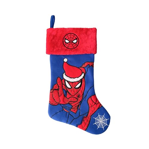 WondaPop Marvel Spider-Man 20 Applique Christmas Stocking Gift Holder for Stocking Stuffers