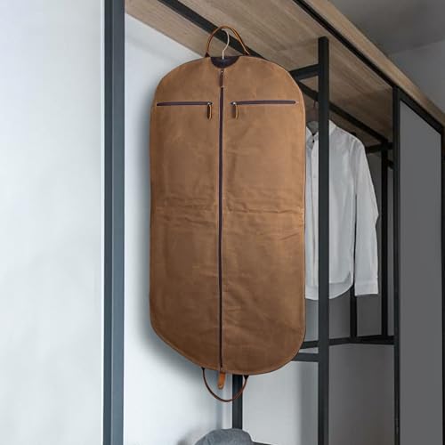 Polare Original POLARE GARMENT BAG 43 Inch Waxed Canvas Full Grain Leather Trim Carry On Garment Bag thumb #7