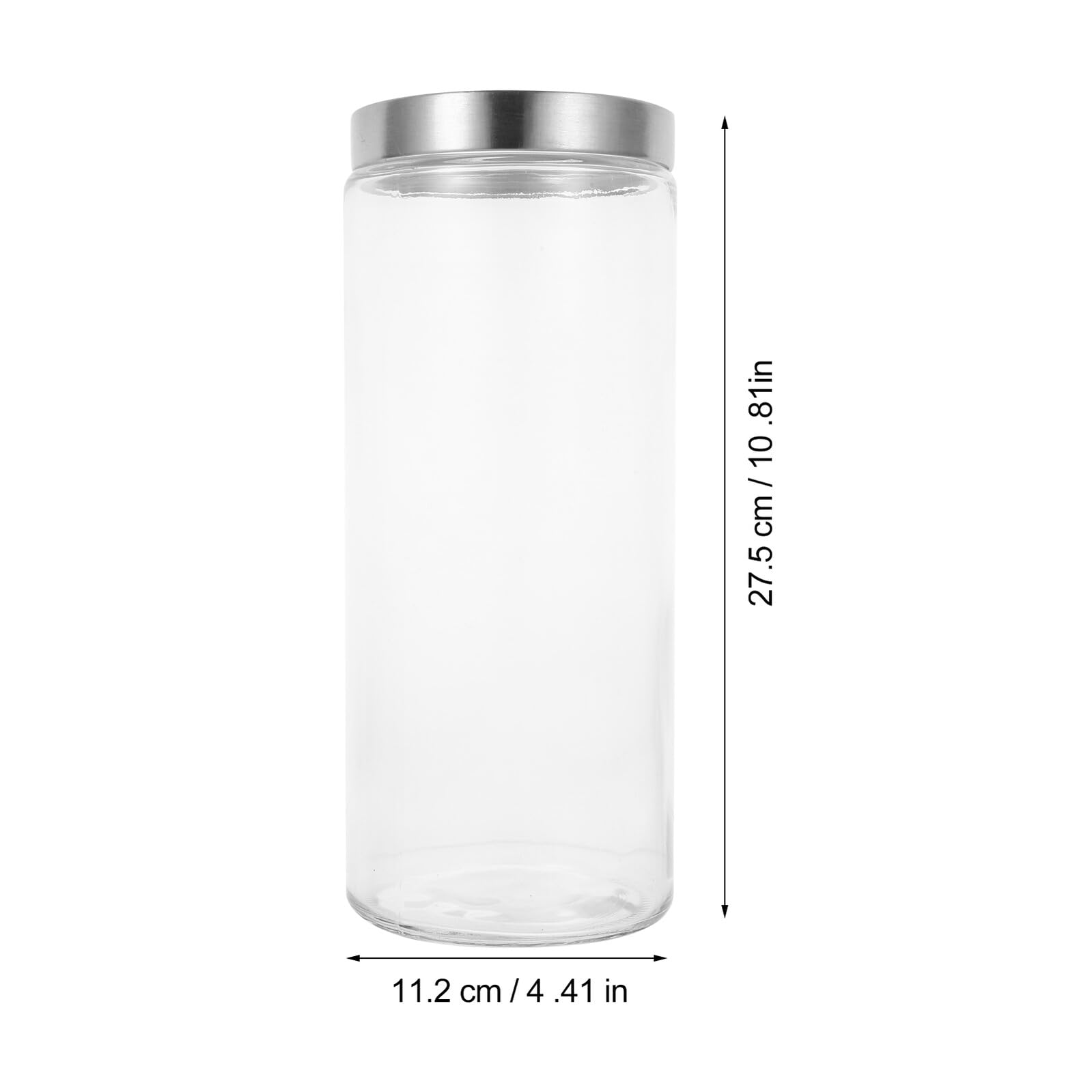 Rundglas Vorratsbehälter mit Luftdichtem Verschluss für Lebensmittel | Transparentes Glas, 1 Stück, für Haferflocken, Nüsse und Snacks, Frischeaufbewahrung, Rundes Format