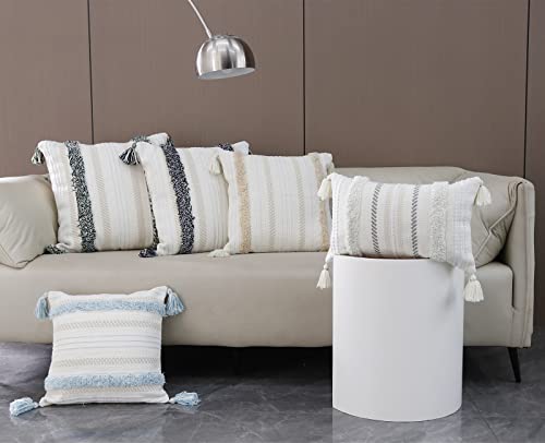 Blue Page SQ1029-CREAM-42X42 Boho Throw Pillow Covers 18X18 Neutral Tufted Decorative Pillows Cover thumb #5