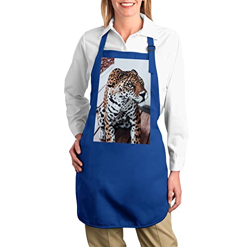 Tablier Cuisine Premium Bleu Léopard - Protection imperméable et durable - 2