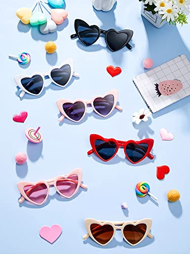 Frienda FRIENDA-SUNGLASSES-NDI7 6 Packs Kids Love Heart Shaped Sunglasses Baby Girl Eye Sunglasses Flexible Vintage Heart Glasses thumb #3