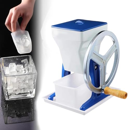 Image of Manual Ice Crusher with Stainless Steel Blades for Fine Ice Chips, Ideal for Snow Cones, Cocktails, and Kitchen Use