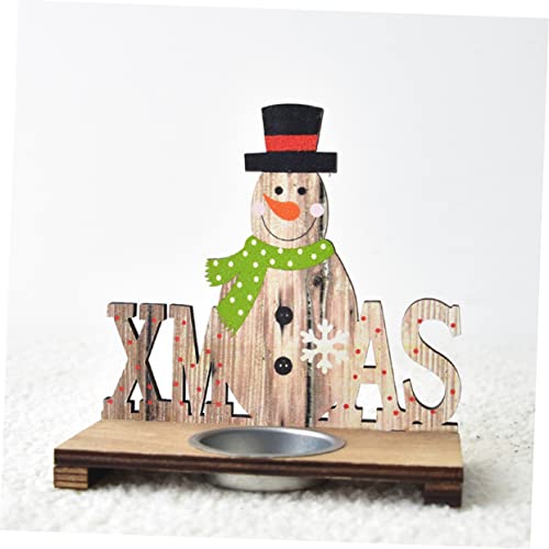 Vosarea 2 Set Desk Topper Wooden Candlestick Holders Christmas Decor Desktop Decor Decorative Candlestick Christmas Candle Holder Christmas Candlestick Decorate Bamboo Christmas Tree Props #TOP3