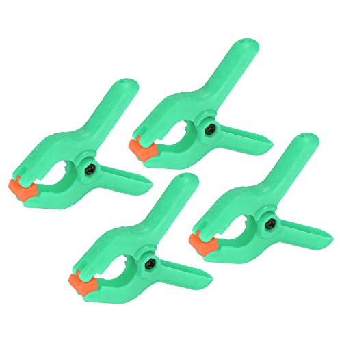 Patikil 2 Inch Spring Clamps, 4 Pack Plastic Flexible Anti-Slip Strong Backdrop Clamp Clips For Stand Diy Project Photography Studio Craft, Green #TOP30