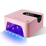 JODSONE U V Nail Lamp Rechargeable Portable with 3 Timers and LCD Display Screen for Cordless Nail Dryer Gel Pink