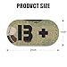 PETAC GEAR 4 Pack Glow Dark Blood Type B Positive POS Reflective Patches, Emblem Tactical Military Badges with Hook Loop Fastener Backing（MC）