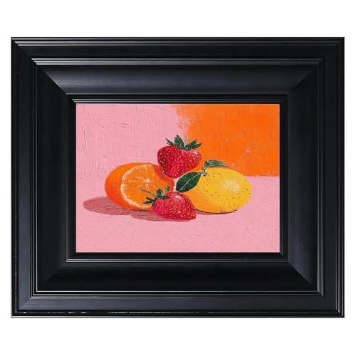 CCPEAR Framed Wall Art for Living Room, Vintage Pink Fresh Fruit Canvas Painting Wall Decor for Bedroom Dining Room Kitchen Bathroom, Modern Art Prints Still Life Artwork,10x12 Inch