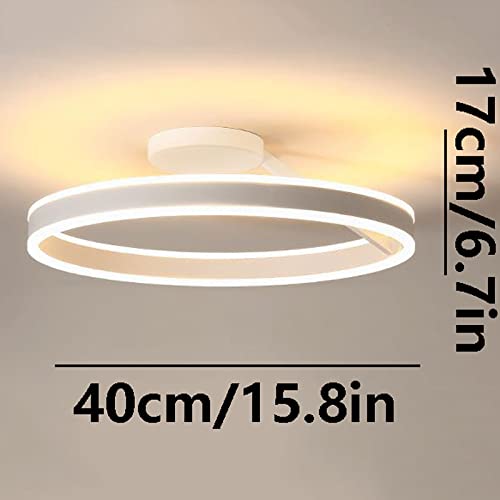 Plafonnier à anneau moderne LED 50W dimmable blanc pour salon - 8