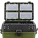 kowaku Large Fishing Tackle Box Trunk Storage Box Waterproof Lures Case Organizer Folding Handheld Fishing Equipment Fish Bucket, Dark Green