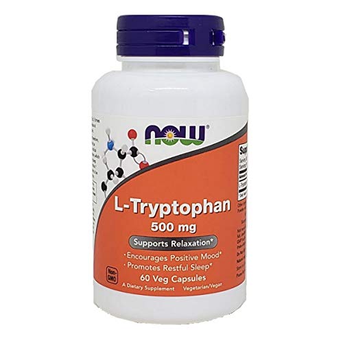 L-Tryptophan Triptofano 500mg Now Foods (60 Cápsulas Vegetarianas)