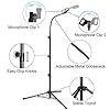 FomCcu Microphone Stand Microphone Tripod Adjustable Height Up To 183CM Gooseneck Mic Stand Tripod with Carrying Bag Mic Clips, Black #4