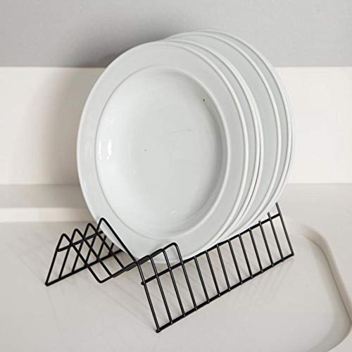 Organizador Porta Pratos Vertical de Bancada Armário de Cozinha (preto)