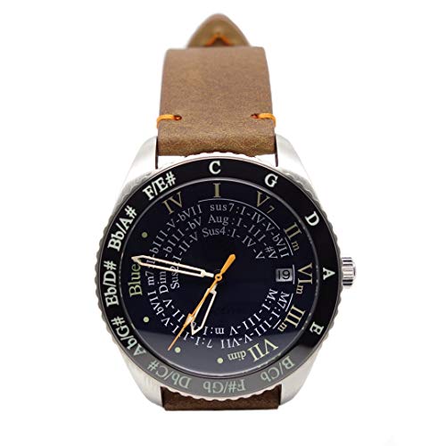 Montre de musicien cuir vintage aux finitions solfège et notes de musique
