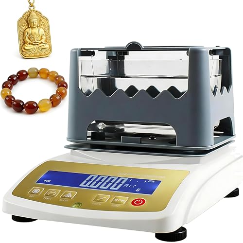 Dfdieratve Hochpräziser Gold Reinheit Analysator für Profis | Messgerät Reinheit Tester Digitaler mit Dichtefunktion (0,001 g/cm³) | Zum Prüfen von Gold, Silber, Weißgold und Platin 600g