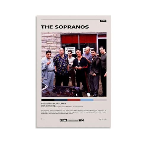 TATEBLDU Classic Movies Minimalist The Sopranos Posters for Room Aesthetic Canvas Wall Art Bedroom Decor12x18inch(30x45cm)