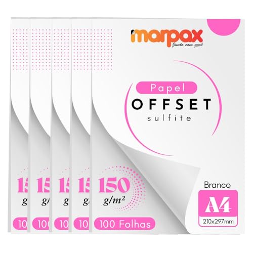 Papel Offset 150g A4 210x297mm Branco Marpax 500 fls